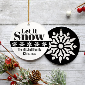 Personalized Let It Snow Christmas Ornament