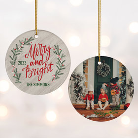 Personalized Merry & Bright Christmas Ornament