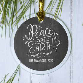 Personalized Peace on Earth Christmas Ornament