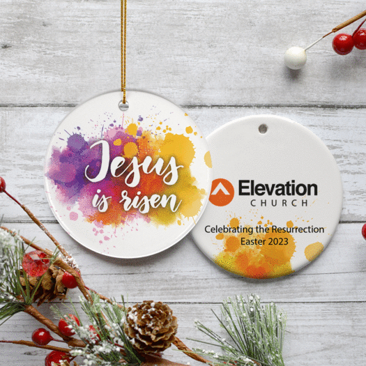 Personalized Jesus Is Risen Easter Christmas Ornament