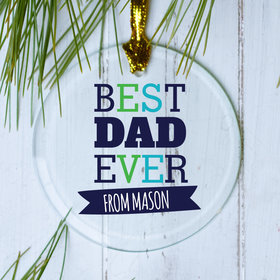 Personalized Best Dad Ever Christmas Ornament