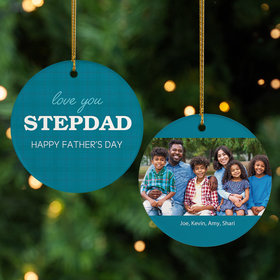 Personalized Love You Step Dad Photo Christmas Ornament