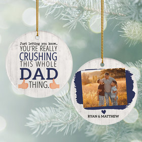 Personalized Crushing It Dad Photo Christmas Ornament