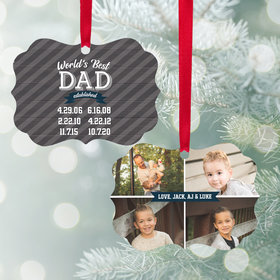 Personalized World's Best Dad Christmas Ornament