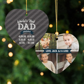 Personalized World's Best Dad Christmas Ornament