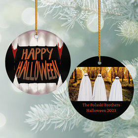 Personalized Happy Halloween Christmas Ornament