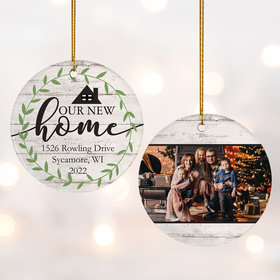 Personalized Our New Home Greenery Christmas Ornament