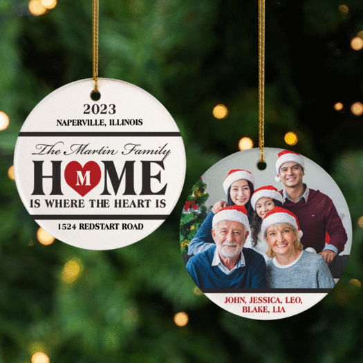 Personalized Home Is Where The Heart Is Photo Ornament