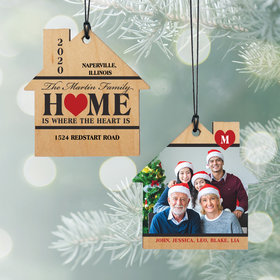 Personalized Home is where the Heart is Christmas Ornament