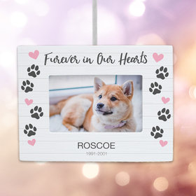 Personalized Furever in Our Hearts Dog Picture Frame Christmas Ornament