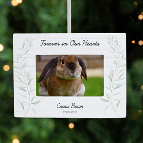 Personalized Forever in Our Hearts Pet Picture Frame Christmas Ornament