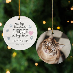 Personalized Furever Pawprints Christmas Ornament