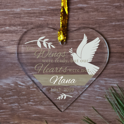 Personalized Dove Wings Christmas Ornament