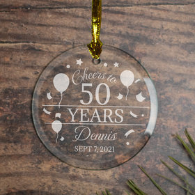 Personalized Cheers to 50 Years Christmas Ornament