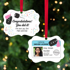 Personalized Congratulations! New Driver Girl Christmas Ornament