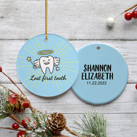 Personalized Lost First Tooth Photo Christmas Ornament