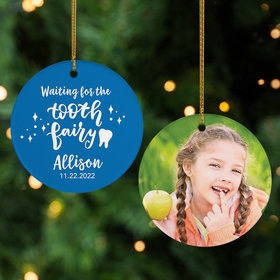Personalized Waiting For The Tooth Fairy Photo Christmas Ornament