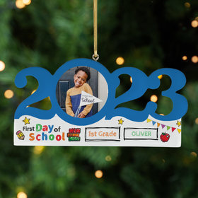 Personalized 2023 Dated First Day of School Christmas Ornament