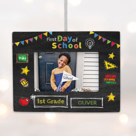 Personalized First Day of School Picture Frame Christmas Ornament