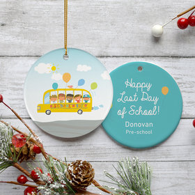 Personalized Last Day Of School Bus Christmas Ornament
