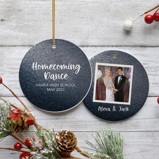 Personalized Homecoming Dance Photo Christmas Ornament