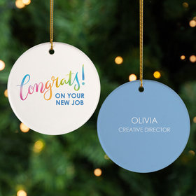 Personalized Congrats On Your New Job Christmas Ornament