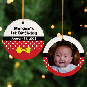 Personalized First Birthday Christmas Ornament