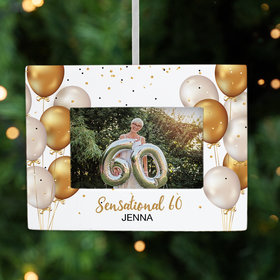 Personalized Birthday Balloons Picture Frame Christmas Ornament