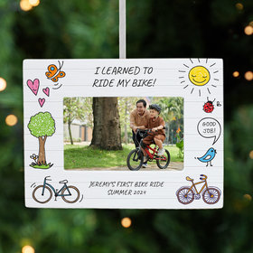 Personalized First Bike Ride Picture Frame Christmas Ornament