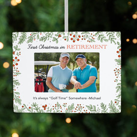 Personalized Retirement Picture Frame Christmas Ornament