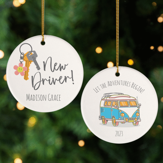 Personalized New Driver Christmas Ornament