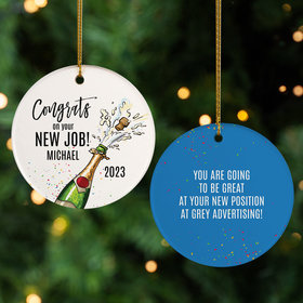 Personalized New Job Christmas Ornament