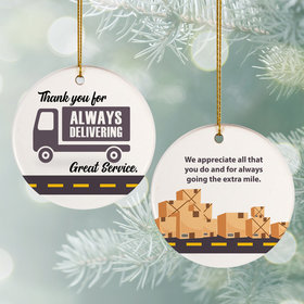 Personalized Delivery Appreciation Christmas Ornament