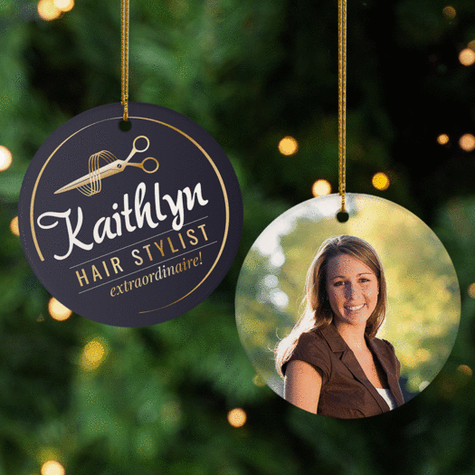 Personalized Hair Stylist Photo Christmas Ornament