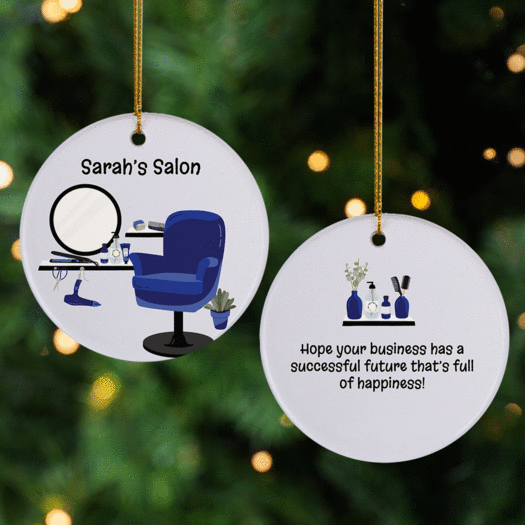 Personalized Salon Christmas Ornament