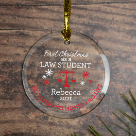Personalized Law Student Christmas Ornament