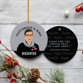 Notorious RBG Ruth Bader Ginsburg Christmas Ornament