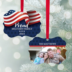 Personalized Proud Military Family Christmas Ornament
