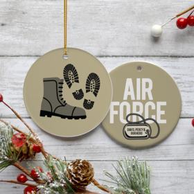 Personalized Air Force Boots Christmas Ornament