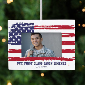 Personalized Military Picture Frame Christmas Ornament