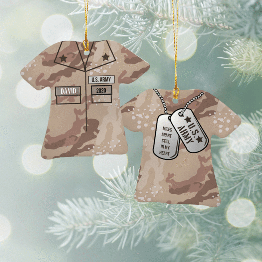 Personalized Army Shirt Christmas Ornament