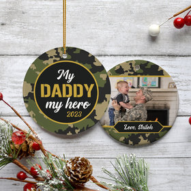 Personalized My Daddy, My Hero Christmas Ornament