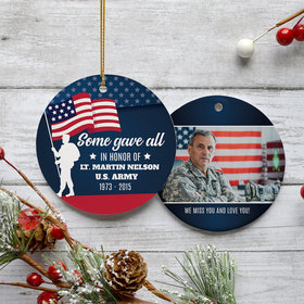 Personalized Veteran Memorial Christmas Ornament