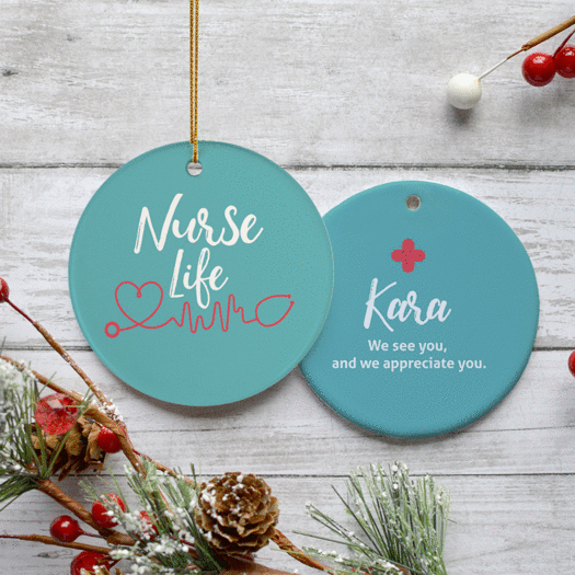 Personalized Nurse Life Christmas Ornament