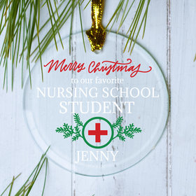 Personalized Nursing Student Christmas Ornament