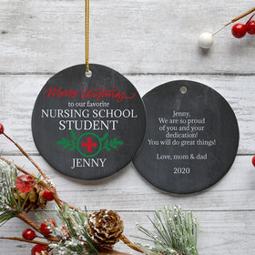 Personalized Nursing School Christmas Ornament