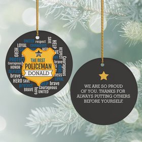 Personalized Best Police Officer Christmas Ornament