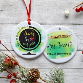 Personalized Teach Love Inspire Christmas Ornament