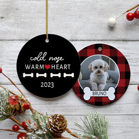 Personalized Cold Nose Warm Heart Christmas Ornament