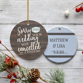 Personalized Cancelled Wedding Christmas Ornament